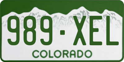 CO license plate 989XEL