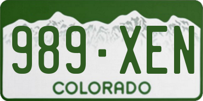 CO license plate 989XEN