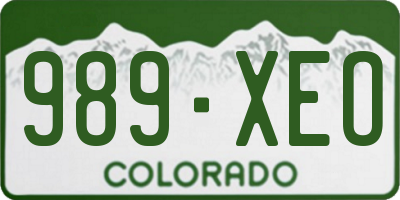 CO license plate 989XEO