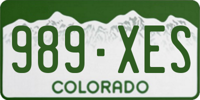 CO license plate 989XES