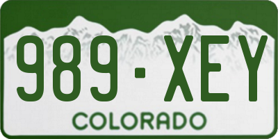 CO license plate 989XEY
