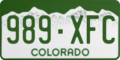 CO license plate 989XFC