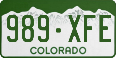 CO license plate 989XFE