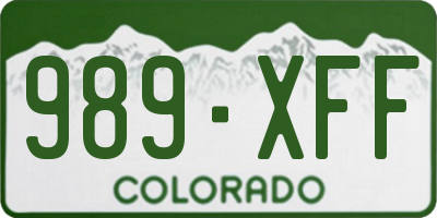 CO license plate 989XFF