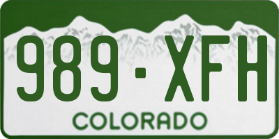 CO license plate 989XFH