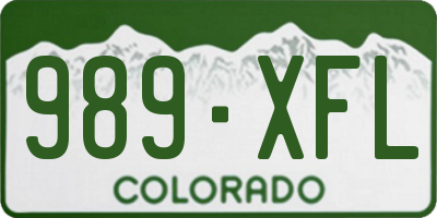 CO license plate 989XFL