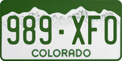 CO license plate 989XFO