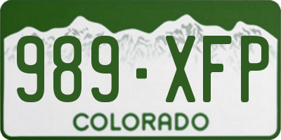 CO license plate 989XFP