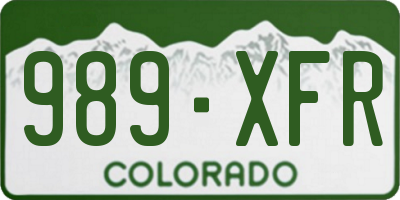 CO license plate 989XFR