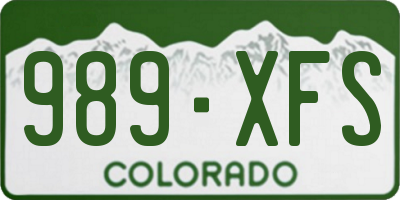 CO license plate 989XFS
