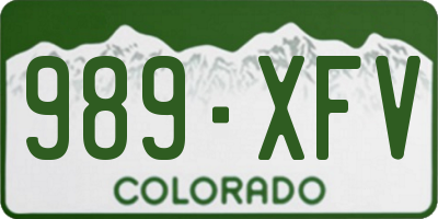 CO license plate 989XFV