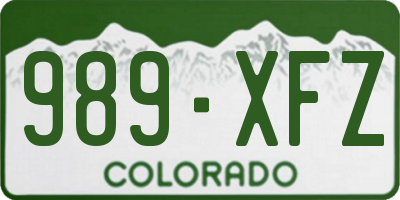 CO license plate 989XFZ