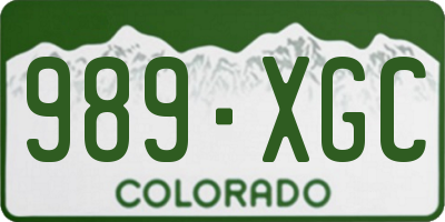 CO license plate 989XGC