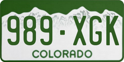 CO license plate 989XGK