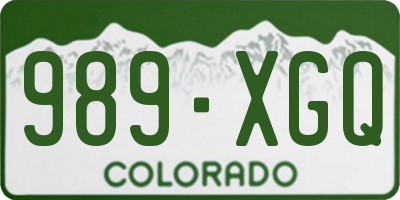CO license plate 989XGQ