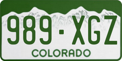 CO license plate 989XGZ