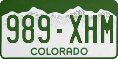 CO license plate 989XHM