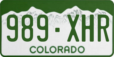 CO license plate 989XHR