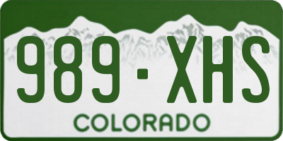 CO license plate 989XHS