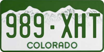 CO license plate 989XHT