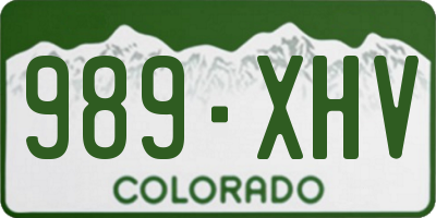 CO license plate 989XHV