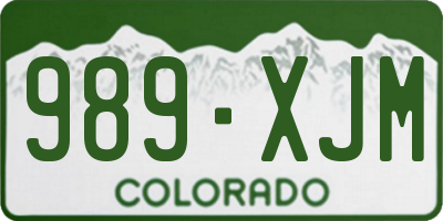 CO license plate 989XJM