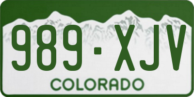 CO license plate 989XJV
