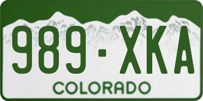 CO license plate 989XKA