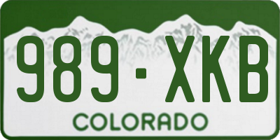 CO license plate 989XKB