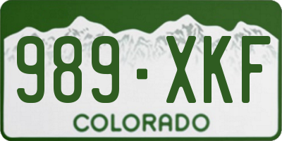 CO license plate 989XKF