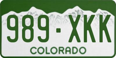 CO license plate 989XKK