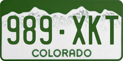 CO license plate 989XKT