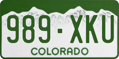 CO license plate 989XKU