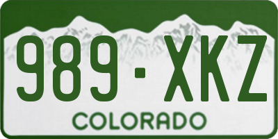 CO license plate 989XKZ