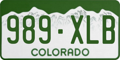 CO license plate 989XLB