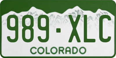 CO license plate 989XLC