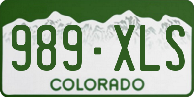 CO license plate 989XLS