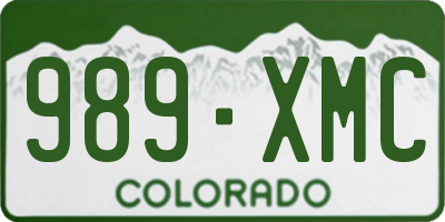 CO license plate 989XMC