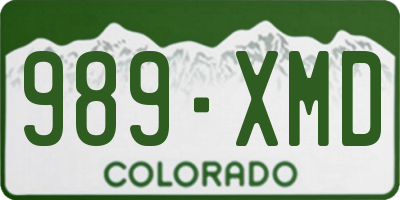 CO license plate 989XMD