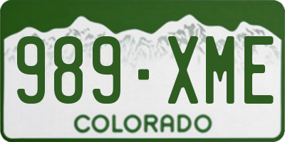 CO license plate 989XME