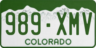 CO license plate 989XMV