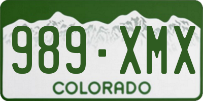 CO license plate 989XMX