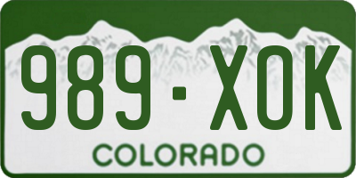CO license plate 989XOK