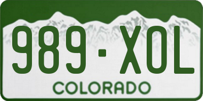 CO license plate 989XOL