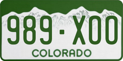 CO license plate 989XOO
