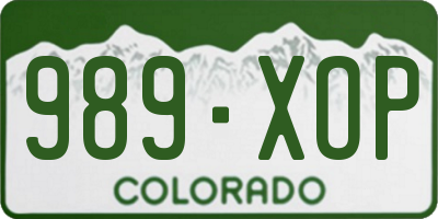 CO license plate 989XOP