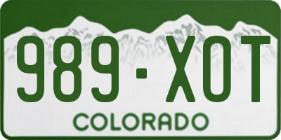 CO license plate 989XOT