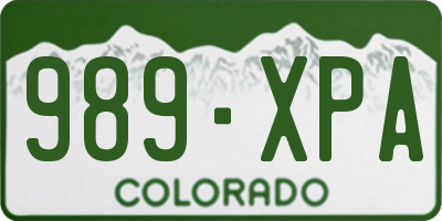 CO license plate 989XPA