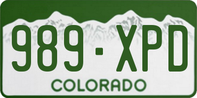 CO license plate 989XPD