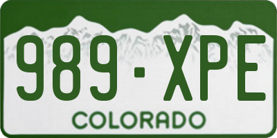 CO license plate 989XPE